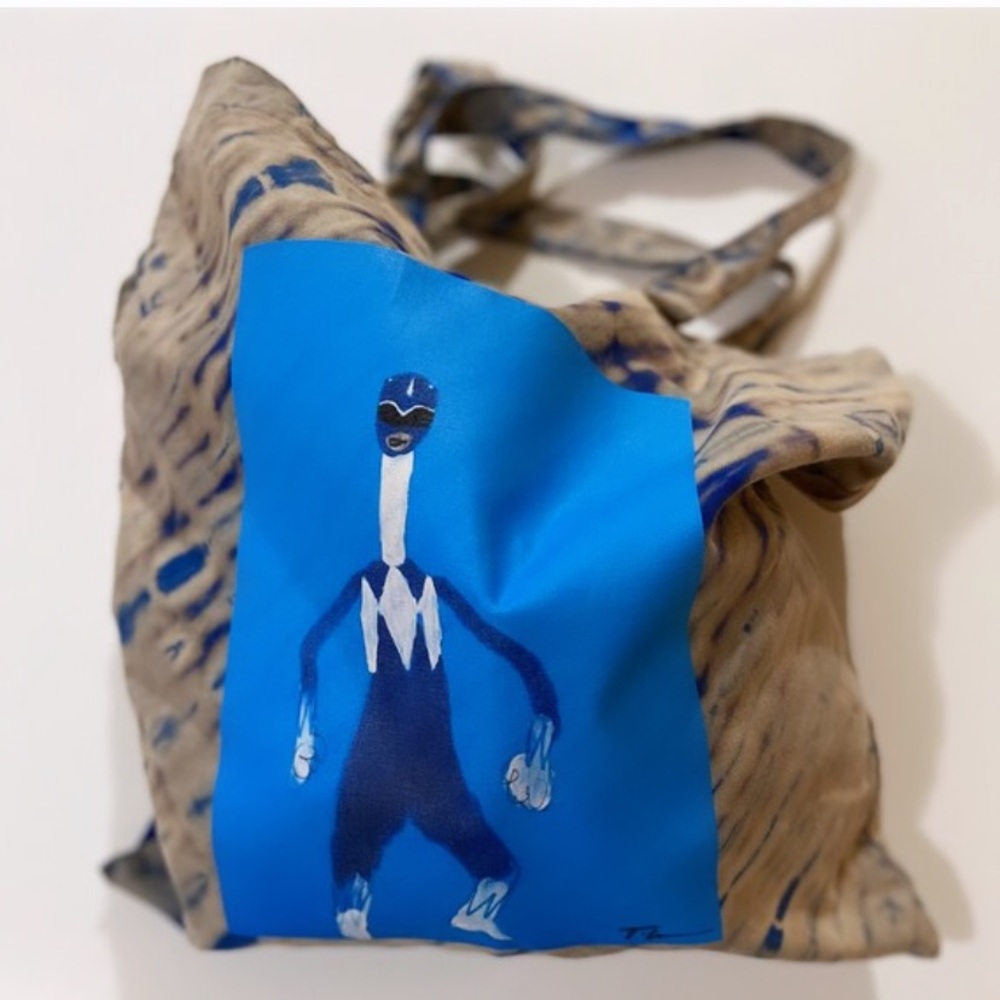 Art On Fabric Power Ranger Tie Dye Cotton Tote Bag